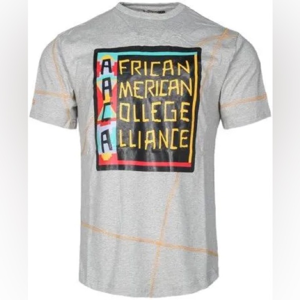 African American College Alliance T-shirt with Frankenstein stitch